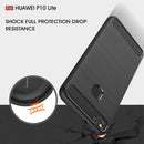 For Huawei P10 Lite Brushed Carbon Fiber Texture Shockproof TPU Protective Cover Case (Red)