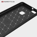 For Huawei P10 Lite Brushed Carbon Fiber Texture Shockproof TPU Protective Cover Case (Red)