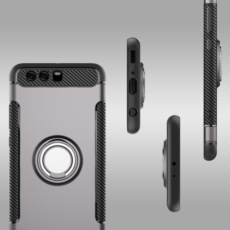For Huawei P10 Plus Magnetic 360 Degree Rotation Ring Armor Protective Case(navy)