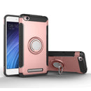 For Xiaomi Redmi 4A Magnetic 360 Degree Rotation Ring Armor Protective Case(Rose Gold)