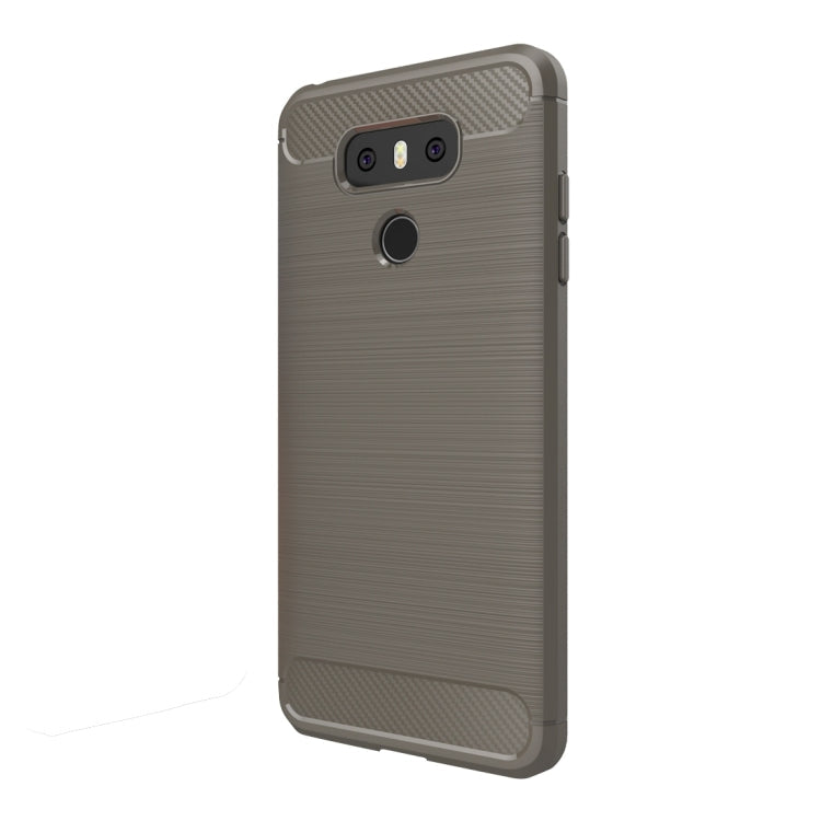 For LG G6 Brushed Carbon Fiber Texture Shockproof TPU Protective Cover Case (Grey)
