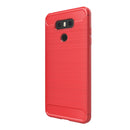 For LG G6 Brushed Carbon Fiber Texture Shockproof TPU Protective Cover Case (Red)