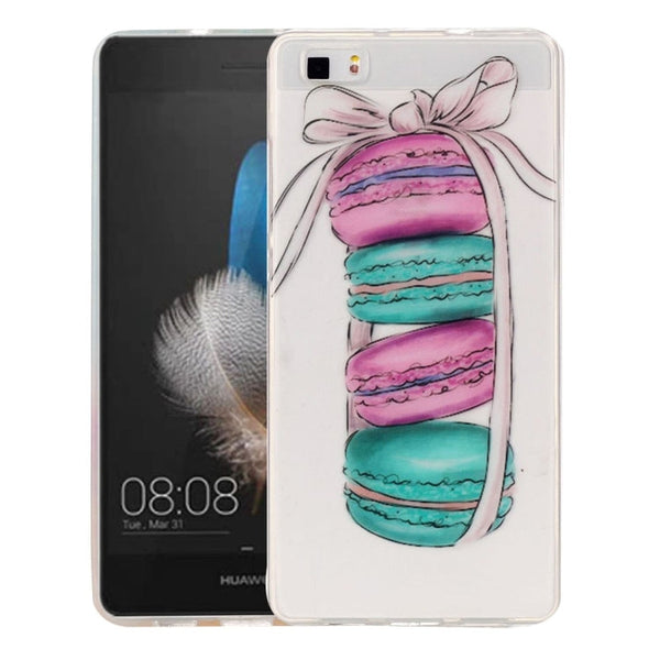 For Huawei P8 Lite Macarons Pattern IMD Workmanship Soft TPU Protective Case