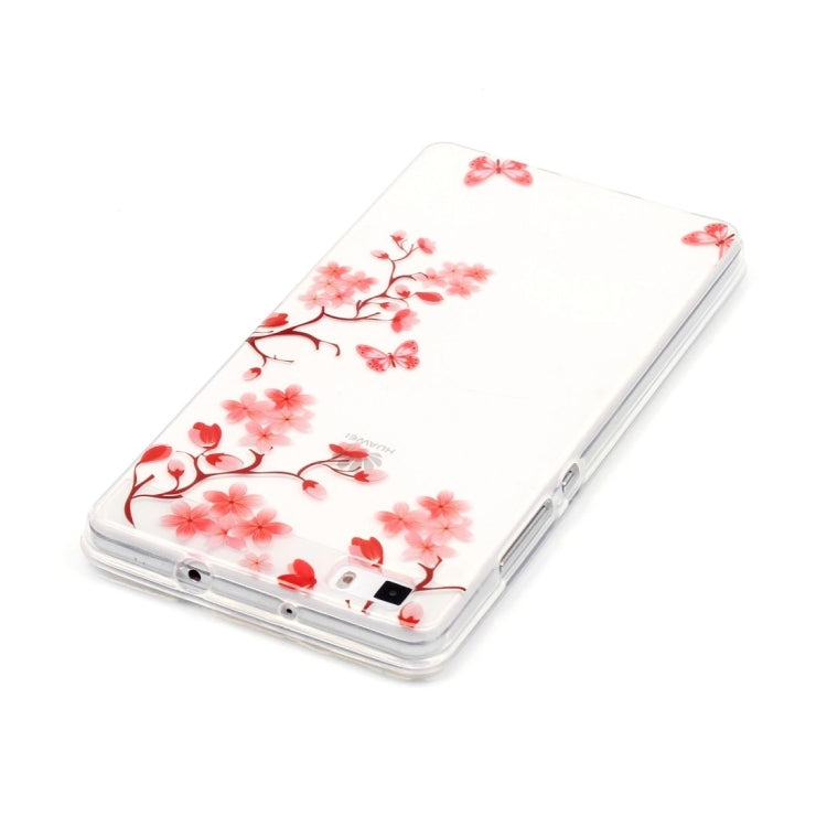 For Huawei P8 Lite Maple Leaves Pattern IMD Workmanship Soft TPU Protective Case