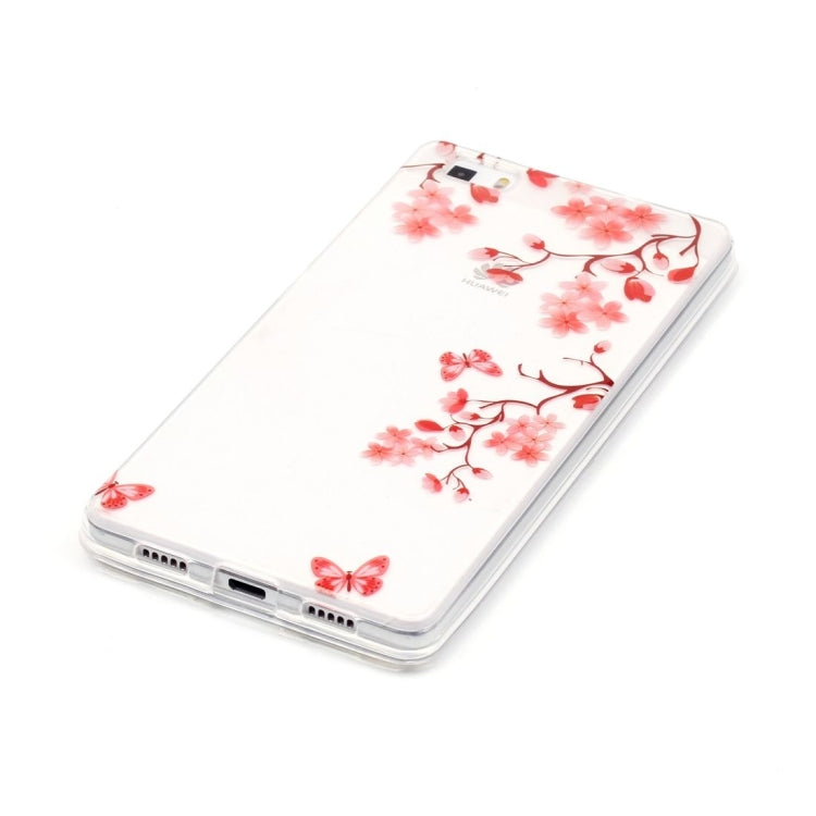 For Huawei P8 Lite Maple Leaves Pattern IMD Workmanship Soft TPU Protective Case