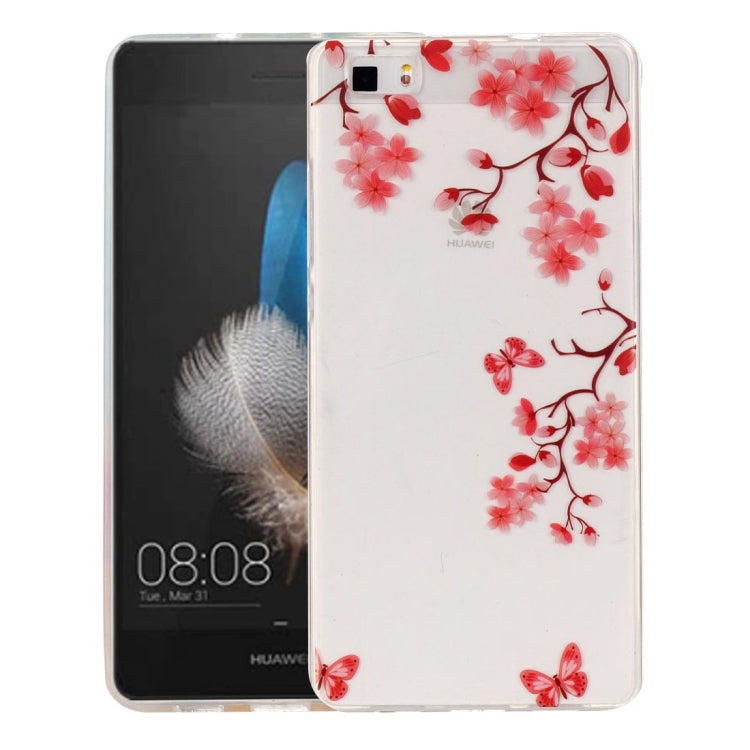 For Huawei P8 Lite Maple Leaves Pattern IMD Workmanship Soft TPU Protective Case