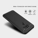 For LG V30 Brushed Texture Carbon Fiber Shockproof TPU Rugged Armor Protective Case (Red)