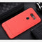 For LG V30 Brushed Texture Carbon Fiber Shockproof TPU Rugged Armor Protective Case (Red)