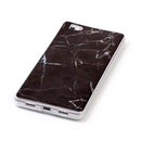 For Huawei P8 Lite Black Marbling Pattern Soft TPU Protective Back Cover Case