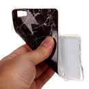 For Huawei P8 Lite Black Marbling Pattern Soft TPU Protective Back Cover Case