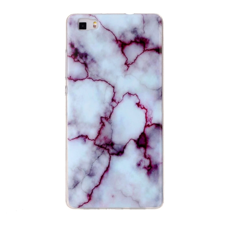 For Huawei P8 Lite Purple Marbling Pattern Soft TPU Protective Back Cover Case