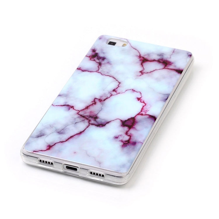 For Huawei P8 Lite Purple Marbling Pattern Soft TPU Protective Back Cover Case