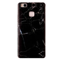 For Huawei P9 Lite Black Marbling Pattern Soft TPU Protective Back Cover Case