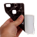 For Huawei P9 Lite Black Marbling Pattern Soft TPU Protective Back Cover Case