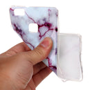 For Huawei P9 Lite Purple Marbling Pattern Soft TPU Protective Back Cover Case