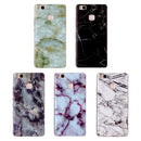 For Huawei P9 Lite Black Marbling Pattern Soft TPU Protective Back Cover Case