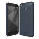 For Xiaomi Redmi 4X Brushed Carbon Fiber Texture Shockproof TPU Protective Cover Case (Dark Blue)
