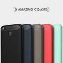 For Xiaomi Redmi 4X Brushed Carbon Fiber Texture Shockproof TPU Protective Cover Case (Black)
