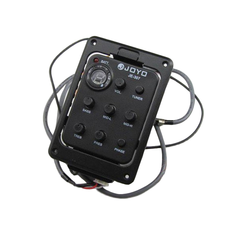 JOYO JE-307 Guitar Pickup 5-Band Equalizer Folk Guitar EQ Acoustic guitarra Pickup Preamp Electric Digital Tuner (Black)