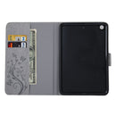 For iPad mini 3 Pressed Flowers Butterfly Pattern Horizontal Flip PU Leather Case with Magnetic Buckle & Holder & Card Slots & Wallet(Grey)