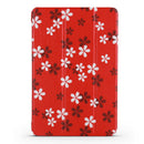 Sakura Pattern Horizontal Flip PU Leather Case for iPad mini 3 / 2 / 1, with Three-folding Holder & Honeycomb TPU Cover