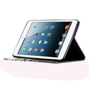 For iPad mini 1 / 2 / 3 Painting Blue Butterfly Pattern Horizontal Flip Leather Case with Holder