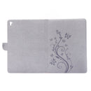 For iPad Pro 9.7inch Pressed Flowers Butterfly Pattern Horizontal Flip PU Leather Case with Magnetic Buckle & Holder & Card Slots & Wallet(Grey)