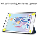 Custer Texture Horizontal Flip Smart PU Leather Case for iPad Mini 4 / Mini 5, with Sleep / Wake-up Function & Three-folding Holder (Blue)