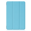 Custer Texture Horizontal Flip Smart PU Leather Case for iPad Mini 4 / Mini 5, with Sleep / Wake-up Function & Three-folding Holder (Sky Blue)