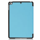 Custer Texture Horizontal Flip Smart PU Leather Case for iPad Mini 4 / Mini 5, with Sleep / Wake-up Function & Three-folding Holder (Sky Blue)