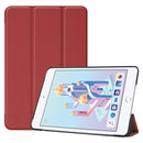Custer Texture Horizontal Flip Smart PU Leather Case for iPad Mini 4 / Mini 5, with Sleep / Wake-up Function & Three-folding Holder (Wine Red)