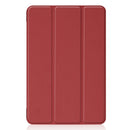 Custer Texture Horizontal Flip Smart PU Leather Case for iPad Mini 4 / Mini 5, with Sleep / Wake-up Function & Three-folding Holder (Wine Red)
