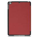 Custer Texture Horizontal Flip Smart PU Leather Case for iPad Mini 4 / Mini 5, with Sleep / Wake-up Function & Three-folding Holder (Wine Red)