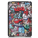 Graffiti Pattern Custer Texture Horizontal Flip PU Leather Case for iPad Mini 2019 / Mini 4 , with Three-folding Holder & Sleep / Wake-up Function