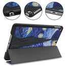 Starry Sky Pattern Custer Texture Horizontal Flip PU Leather Case for iPad Mini 2019 / Mini 4 , with Three-folding Holder & Sleep / Wake-up Function