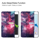 Galactic Nebula Pattern Custer Texture Horizontal Flip PU Leather Case for iPad Mini 2019 / Mini 4 , with Three-folding Holder & Sleep / Wake-up Function
