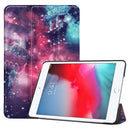 Galactic Nebula Pattern Custer Texture Horizontal Flip PU Leather Case for iPad Mini 2019 / Mini 4 , with Three-folding Holder & Sleep / Wake-up Function