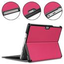 Custer Texture Laptop Bag Leather Case for Microsoft Surface Go(Rose Red)