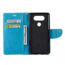 For LG V20 Butterflies Love Flowers Embossing Horizontal Flip Leather Case with Holder & Card Slots & Wallet & Lanyard(Blue)