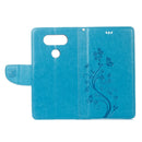 For LG V20 Butterflies Love Flowers Embossing Horizontal Flip Leather Case with Holder & Card Slots & Wallet & Lanyard(Blue)