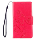 For LG V20 Butterflies Love Flowers Embossing Horizontal Flip Leather Case with Holder & Card Slots & Wallet & Lanyard(Magenta)