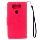 For LG V20 Butterflies Love Flowers Embossing Horizontal Flip Leather Case with Holder & Card Slots & Wallet & Lanyard(Magenta)