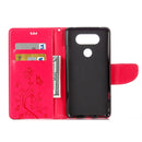 For LG V20 Butterflies Love Flowers Embossing Horizontal Flip Leather Case with Holder & Card Slots & Wallet & Lanyard(Magenta)
