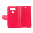 For LG V20 Butterflies Love Flowers Embossing Horizontal Flip Leather Case with Holder & Card Slots & Wallet & Lanyard(Magenta)