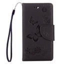 For Sony Xperia X Compact Butterflies Embossing Horizontal Flip Leather Case with Holder & Card Slots & Wallet & Lanyard(Black)