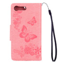 For Sony Xperia X Compact Butterflies Embossing Horizontal Flip Leather Case with Holder & Card Slots & Wallet & Lanyard(Pink)