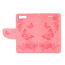 For Sony Xperia X Compact Butterflies Embossing Horizontal Flip Leather Case with Holder & Card Slots & Wallet & Lanyard(Pink)