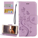 For Xiaomi Redmi 3 Pro / 3s Butterflies Love Flowers Embossing Horizontal Flip Leather Case with Holder & Card Slots & Wallet & Lanyard(Light Purple)