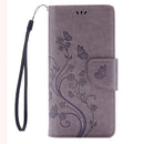 For Sony Xperia XA Butterflies Embossing Horizontal Flip Leather Case with Holder & Card Slots & Wallet & Lanyard(Grey)