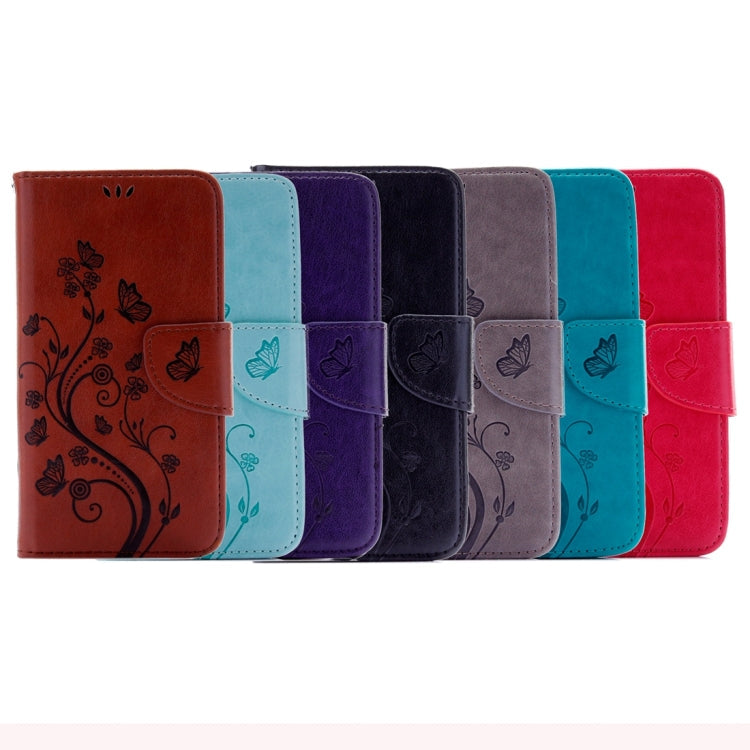 For Sony Xperia XA Butterflies Embossing Horizontal Flip Leather Case with Holder & Card Slots & Wallet & Lanyard(Grey)